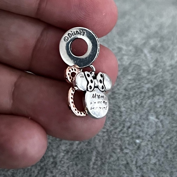 Pandora Disney, Minnie Mouse Silhouette Double Dangle Charm | Rose Gold-Plated - Picture 2 of 10